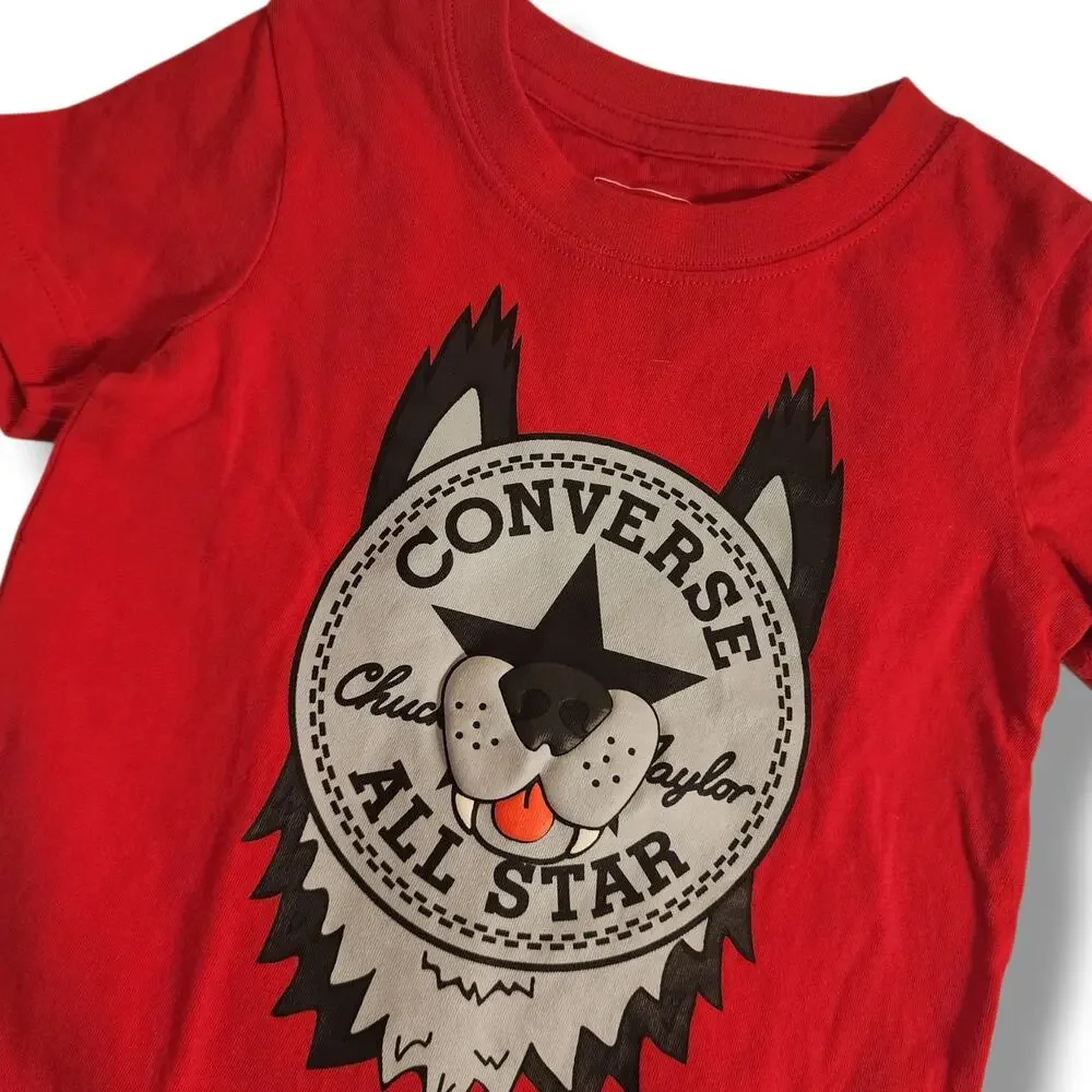 Converse All Star Chuck Taylor Wolf Short Sleeve Tee Shirt NWT